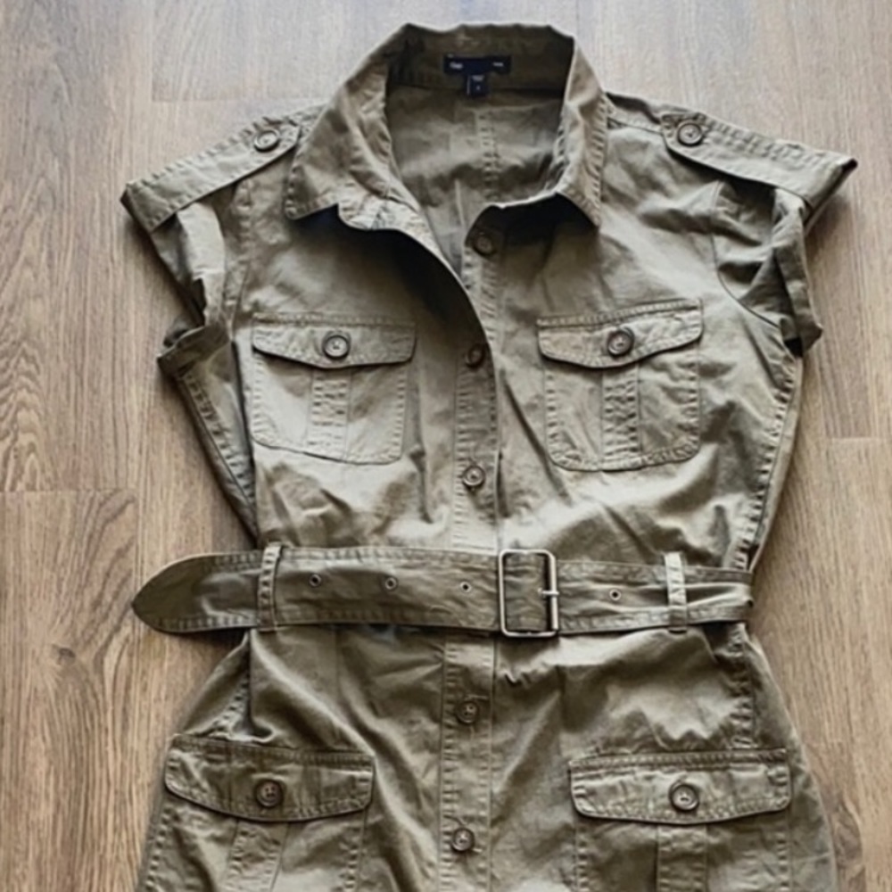 Gap Utility Button Down Dress